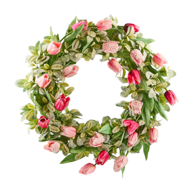 Wreath Rosy Check Tulip 28"