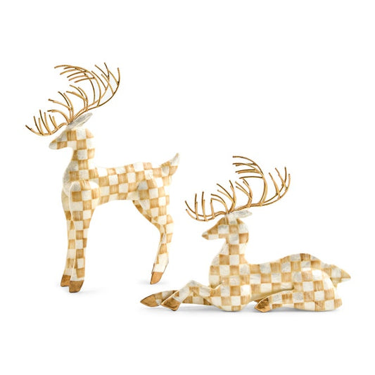 Mackenzie-Childs Deer Mocha Check Capiz (2 Styles)
