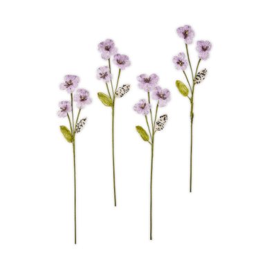 Flower Stem Pansy Purple Beaded