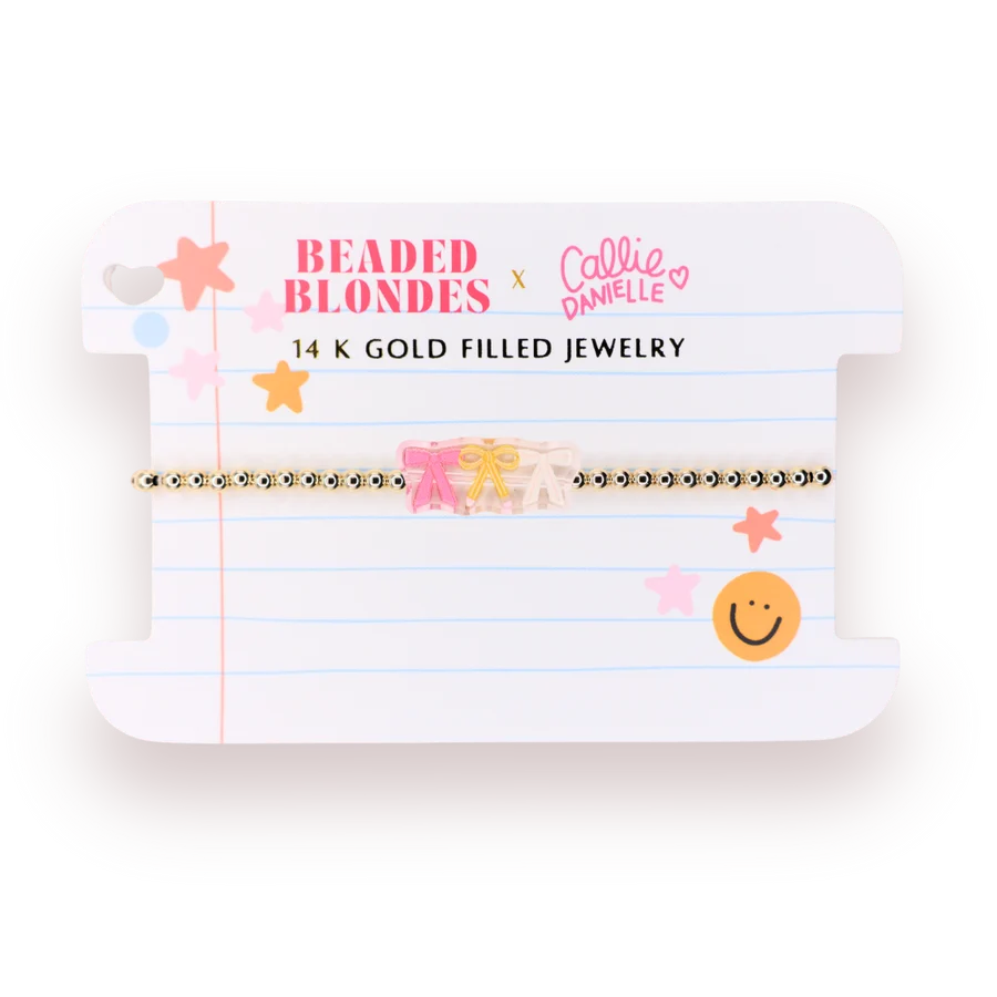 Bracelet Notebook / Pencil Bow Trio on Gold