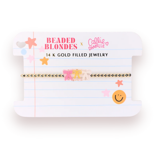 Bracelet Notebook / Pencil Bow Trio on Gold