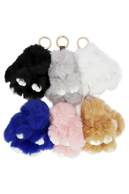 Key Chain Bunny Rabbit Fuzzy Faux Fur Plush Doll