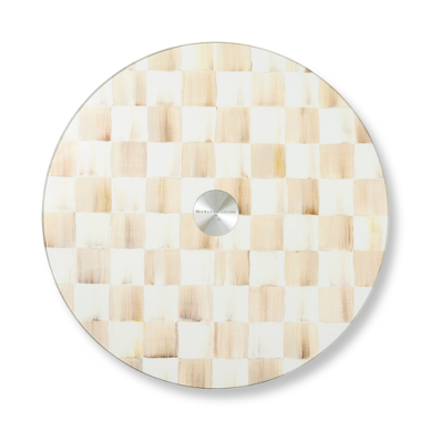 Lazy Susan Mocha Check Glass