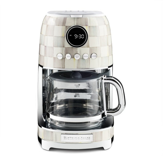 Mackenzie-Childs Drip Coffee Maker Sterling Check