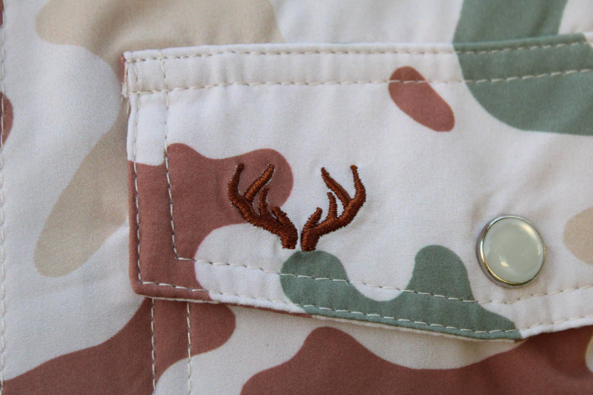 Shirt Pearl Snap Camo Short Sleeve