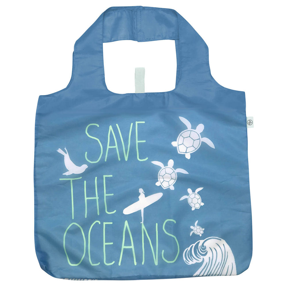 Shopping Bag Save the Ocean blu Reusable