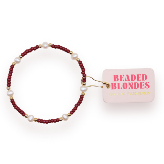 Pearl Maroon Bracelet