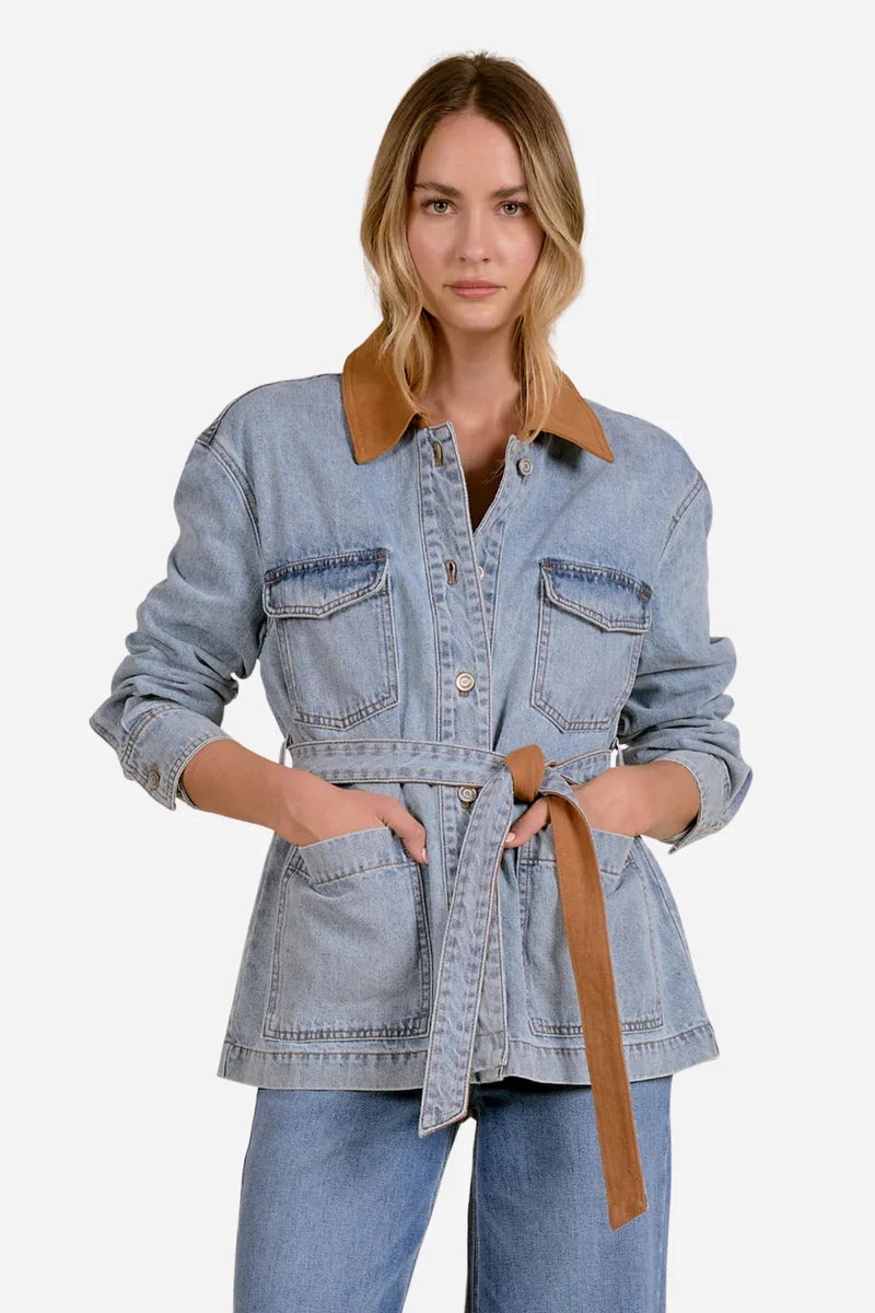 Elan Jacket Collar Wrap DENIM