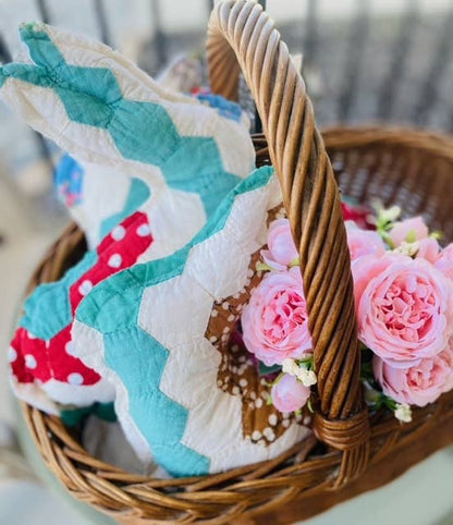 Easter Bunnies Vintage Fabric Upcycled Quilts