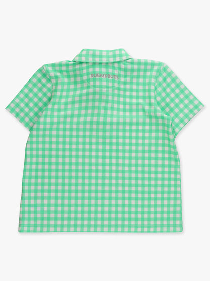 Boys Classic Spring Bud Gingham Knit Short Sleeve Performance Polo