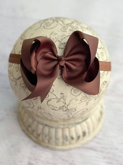 Hair Bow Classic Grosgrain - Satin Headband - 4.5"