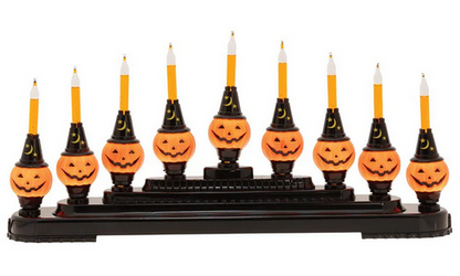 Bubble Light Candolier Halloween Pumpkin 9 Count