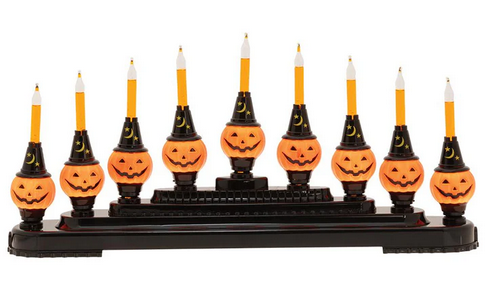 Bubble Light Candolier Halloween Pumpkin 9 Count