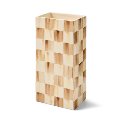 Vase Pillar Mocha Check