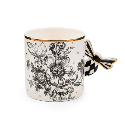 Mackenzie Childs Mug & Saucer Set Bee Toile