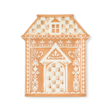 Mackenzie Childs Salad Plate Gingerbread Mocha Check