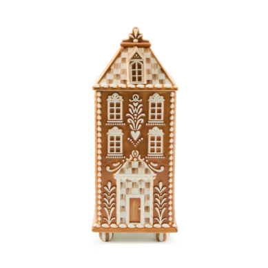 Mackenzie Childs Canister Gingerbread Mocha Check Large