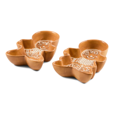 Mackenzie Childs Snack Bowls Gingerbread Mocha Check