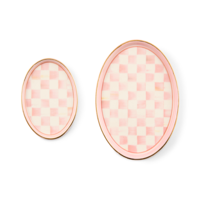 Mackenzie-Childs Trinket Dish Rosy Check Oval (2 Sizes)