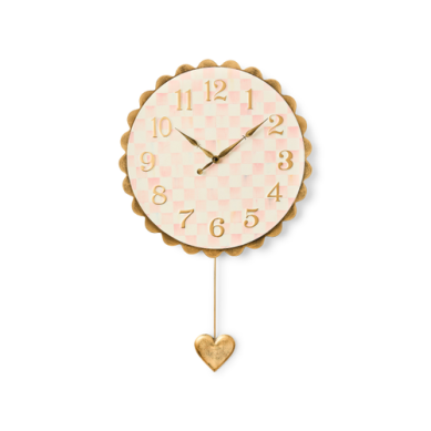 Clock Heart Pendant Rosy Check