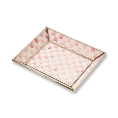 Tray Rosy Check Small Glass