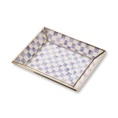 Tray Vanity Violet Check Small Glass
