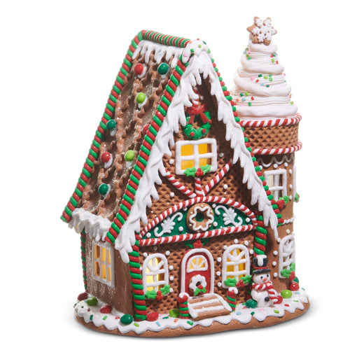 GINGERBREAD HOUSE LIGHTED 12"