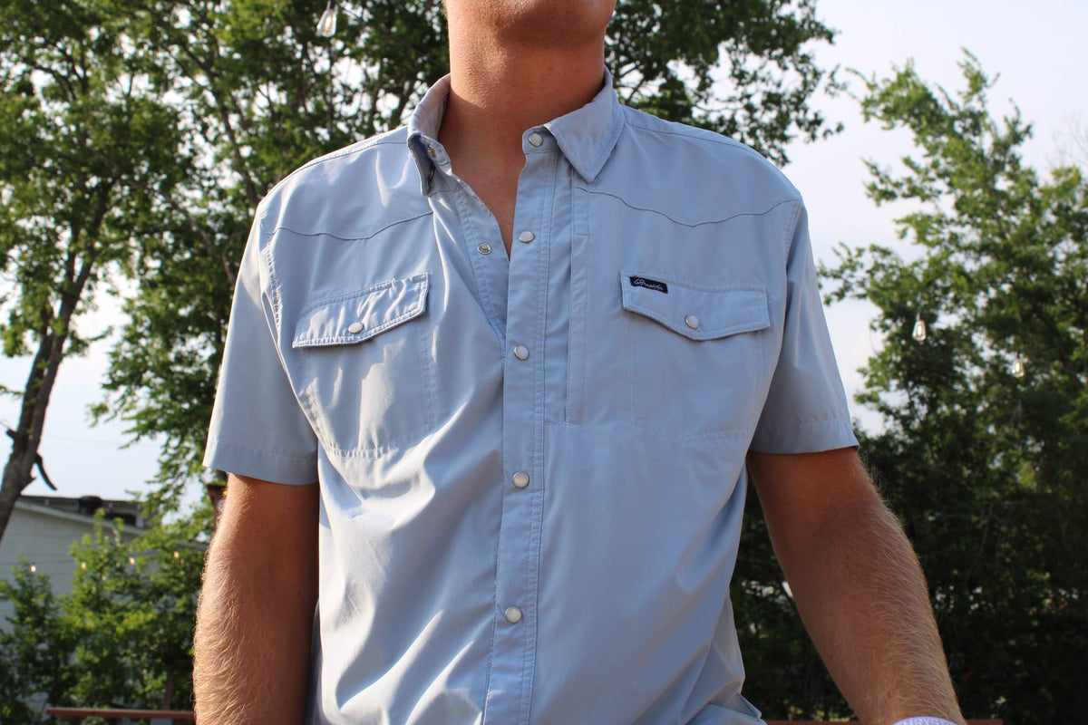 Shirt Pearl Snap Blue