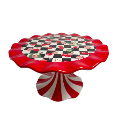 Mackenzie Childs Pedestal Platter Mon Cheri
