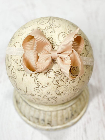 Bow Classic Scalloped - Headband - 4.5"