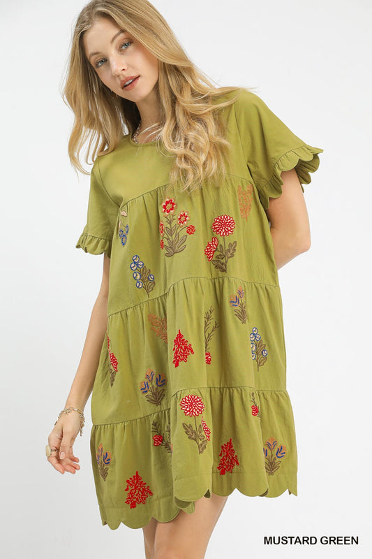 Dress Tiered Babydoll with Ruffle Sleeves