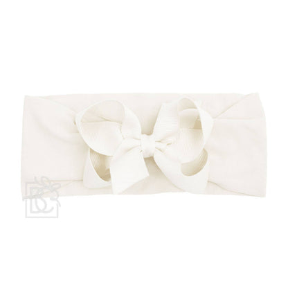 Hair Bow WIDE PANTYHOSE HEADBAND W/CLASSIC GROSGRAIN