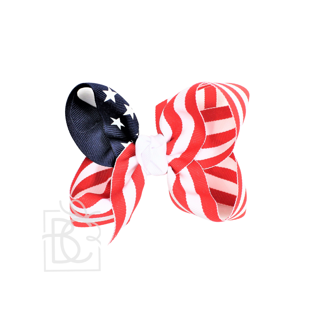 Hair Bow STARS AND STRIPES GROSGRAIN