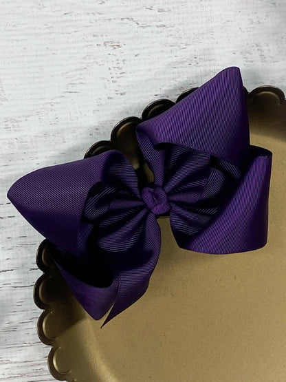 Hair Bow Oversize Grosgrain  Alligator Clip 5.5"