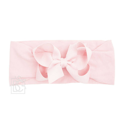 Hair Bow WIDE PANTYHOSE HEADBAND W/CLASSIC GROSGRAIN