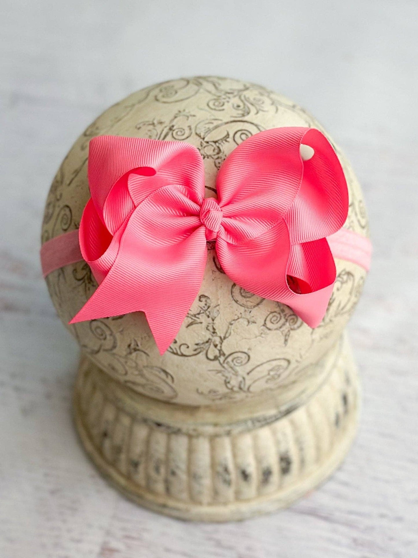 Hair Bow Classic Grosgrain - Satin Headband - 4.5"