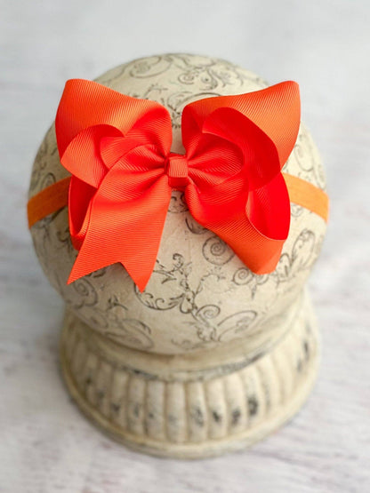 Hair Bow Classic Grosgrain - Satin Headband - 4.5"