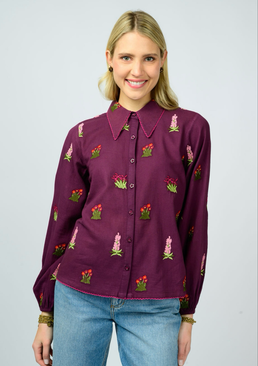 Ivy Jane Top Scattered Embroidered Shirt