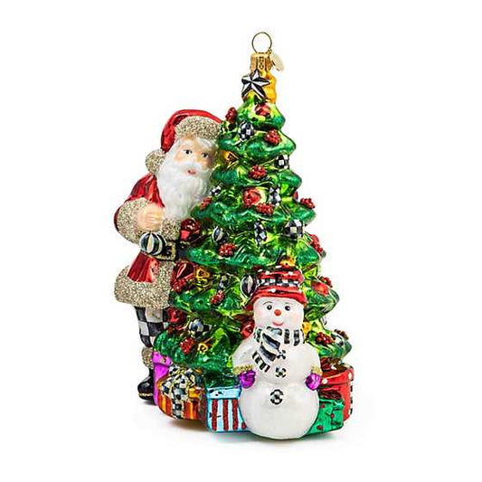 Ornament Santa Treeside Glass