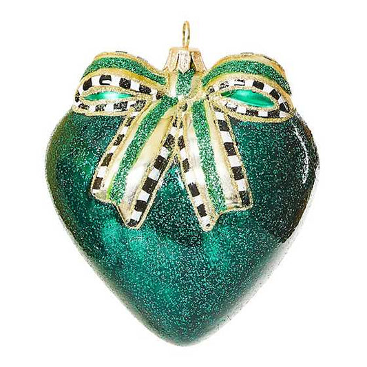 Ornament Heart Emerald Luxe Glass