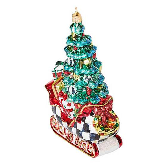Ornament Tree Sleigh Courtly Glass