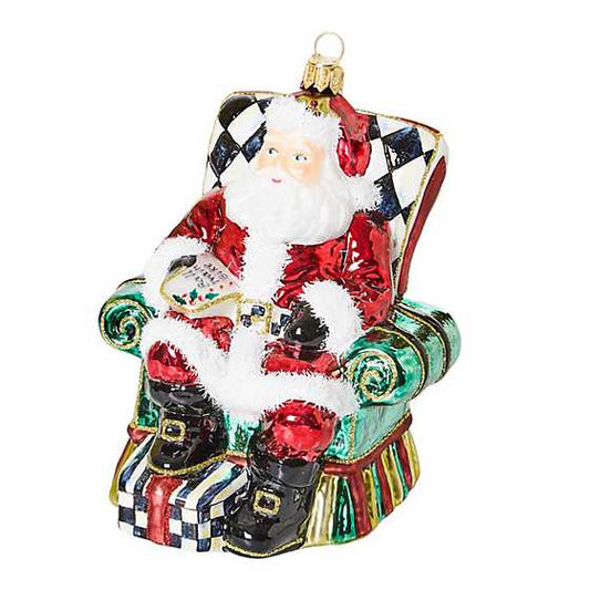 Ornament Santa Wish List Glass