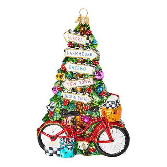 Ornament Bicycle Mackenzie Childs Glass