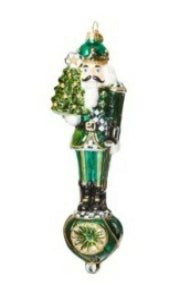 Ornament Nutcracker Reflector Emerald Luxe Glass