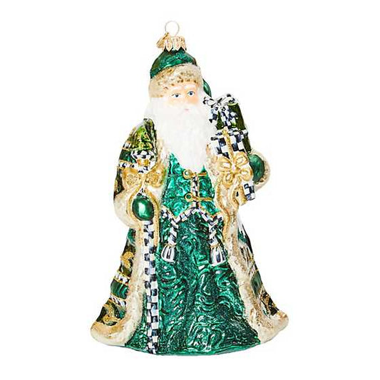 Ornament Santa Emerald Luxe Gifting Glass