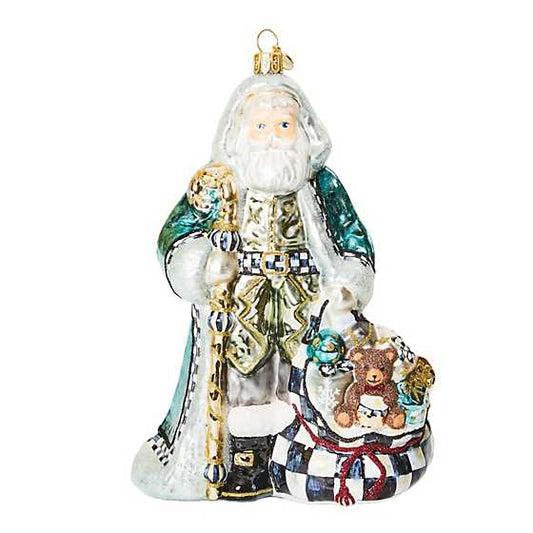 Ornament Santa Farmhouse Holiday Glass