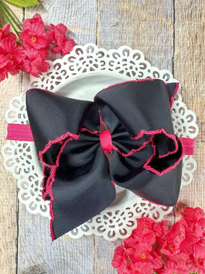 Hair Bows Classic Moonstitch Boutique Bows Girls Hair Accessories Clip or Headband