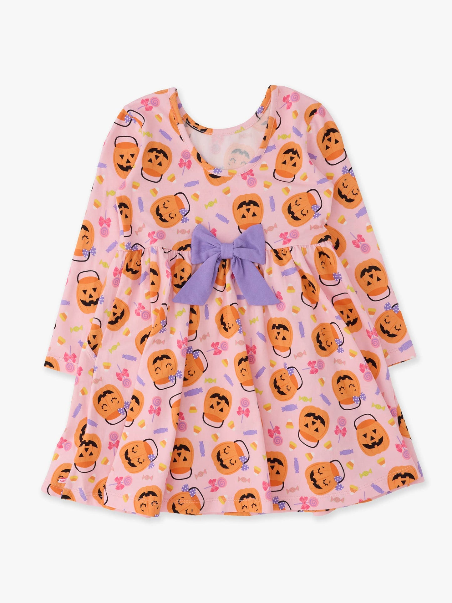Dress Pumpkin Boo Crew Knit Long Sleeve Twirl Girls