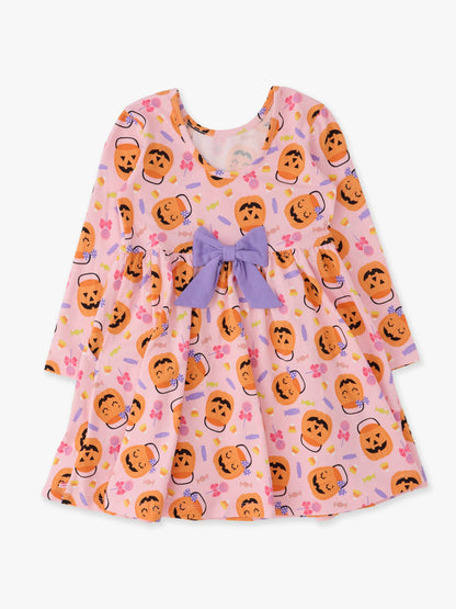 Dress Pumpkin Boo Crew Knit Long Sleeve Twirl Girls