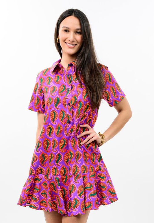 magenta paisley dress